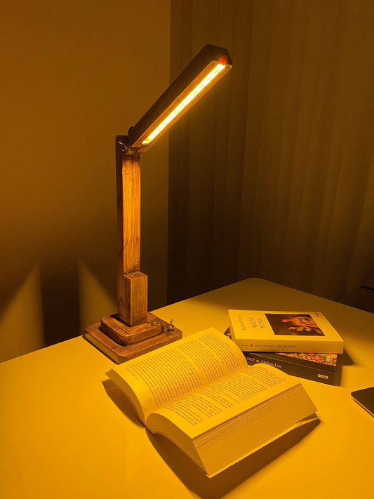 LED Desk Lamp,Table Light Handmade Wooden Illuminator,Modern Home Decor Lighting,Unique vintage lamp,For Housewarming a wooden floor lamp